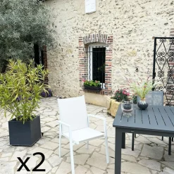 Oslo Chaises De Jardin|Meubles En Aluminium Brafab|Fauteuil de jardin blanc en aluminium (lot de 2)