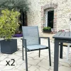Oslo Chaises De Jardin|Meubles En Aluminium Brafab|Fauteuil de jardin gris anthracite en aluminium (lot de 2)