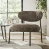 CREEK Fauteuils En Tissu|Fauteuil de salon confortable – tissu chenille brun