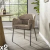GALWAY Univers Déco·Design Contemporain|Meubles De Cuisine·Chaises|Fauteuil de table beige chaud dossier rond (lot de 2)
