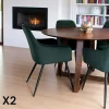 SAVONE Chaises Velours|Chaises Contemporaines|Fauteuil de table en velours vert (lot de 2)