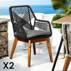 IENA Chaises Avec Accoudoirs|Chaises Contemporaines|Fauteuil de table pivotant tissu terracotta (lot de 2)