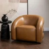BRADFORD Fauteuils Vintage|Fauteuils En Cuir|Fauteuil en cuir marron pivotant
