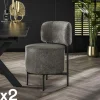 GALWAY Univers Déco·Design Contemporain|Chaises Contemporaines|Fauteuil pivotant rond en bouclette grise (lot de 2)