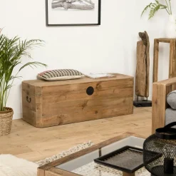 Swing Univers Déco·Globe-Trotter|Fauteuil rond marron bois recyclé et chanvre tressé