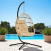 SOUTH BEACH Fauteuils Suspendus|Fauteuil suspendu beige en résine tressée