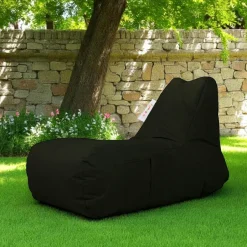 ARTA Coussins / Poufs De Jardin|Grand pouf extérieur imperméable noir - avec poches