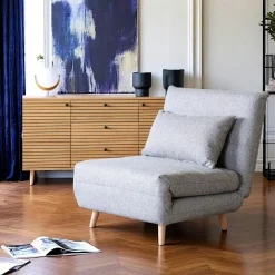 BERLIN Fauteuils En Tissu|Gros fauteuil design gris