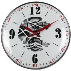 Horloges|Horloge de cuisine blanche avec découpe centrale