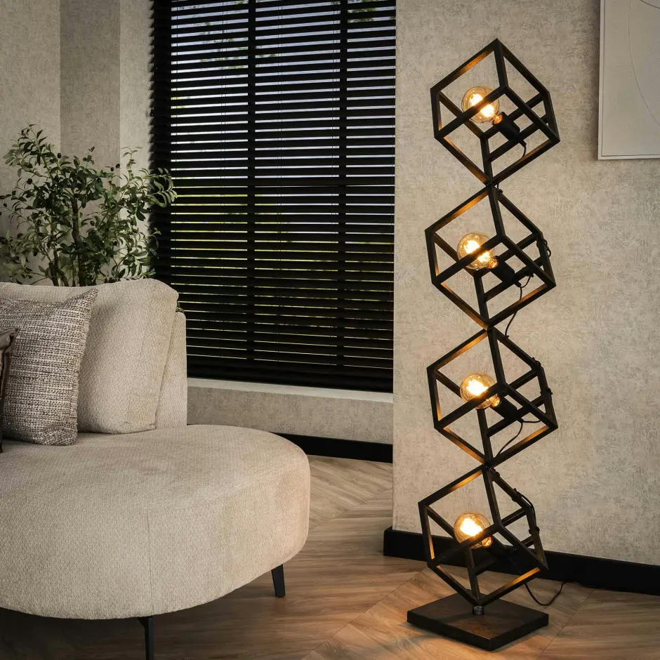 RALF Lampadaires|Lampes À Poser·Lampe Style Industriel|Lampadaire design avec cubes en métal