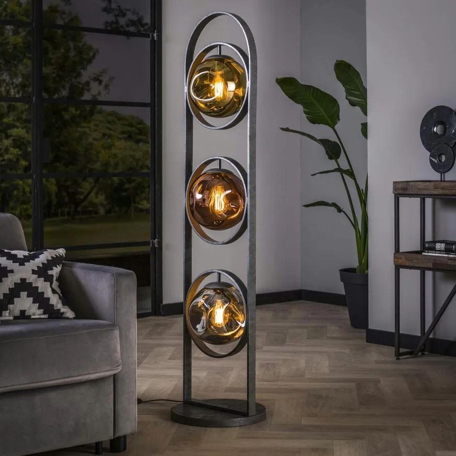 Java Lampadaires|Lampadaire en bois de teck recyclé 184 cm