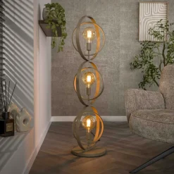 TRIBECA Lampadaires|Lampadaire industriel anneaux doubles 3 lampes