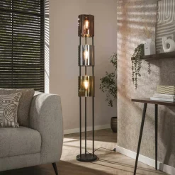 Niagara Lampadaires|Lampes À Poser·Lampe Style Industriel|Lampadaire moderne tricolore, 3 abat-jour en verre
