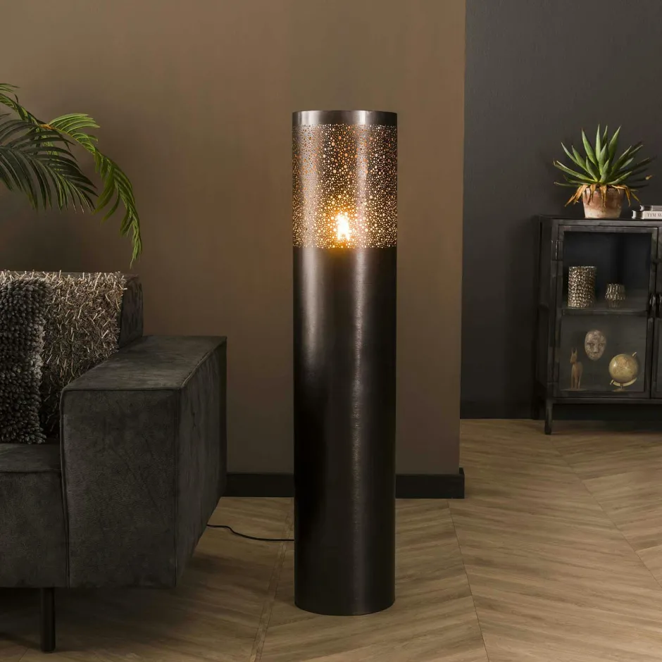 RALF Lampadaires|Lampes À Poser·Lampe Style Industriel|Lampadaire noir effet étoilé 120 cm