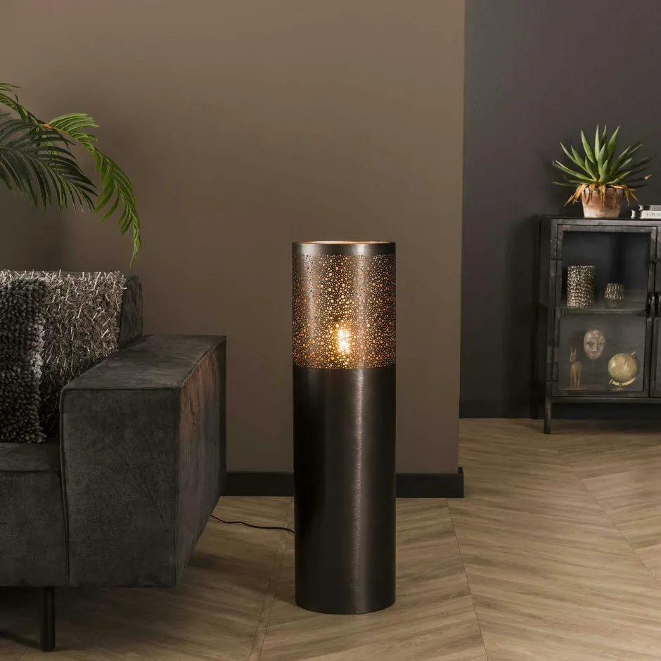 RALF Lampadaires|Lampes À Poser·Lampe Style Industriel|Lampadaire noir effet étoilé 120 cm