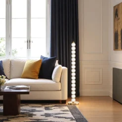 BELLA Lampadaires|Lampadaire salon en verre - LED, perles ciselées