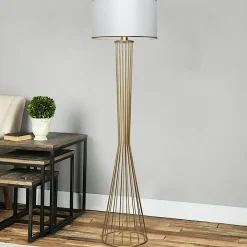 SINOP Lampadaires|Lampadaire salon moderne chic noir, abat-jour tissu