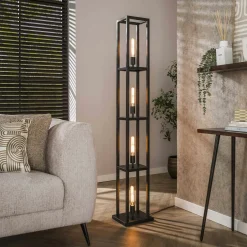 TRIBECA Lampadaires|Lampes À Poser·Lampe Style Industriel|Lampadaire tour beige style moderne, 4 ampoules