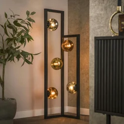 Niagara Lampadaires|Lampadaire vintage avec abat-jour en verre forme torche