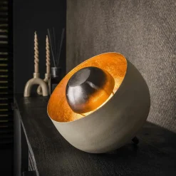 RALF Lampes À Poser·Lampe Style Industriel|Lampe à poser cloche finition gris naturel ø 28 cm