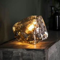 Niagara Univers Déco·Design Contemporain|Lampe à poser contemporaine effet glaçon finition chromée