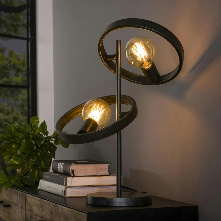 RALF Lampes À Poser·Lampe Style Industriel|Lampe à poser industrielle 2 anneaux