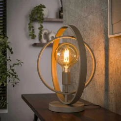 TRIBECA Lampes À Poser·Lampe Style Industriel|Lampe moderne beige mat, 2 anneaux pivotants