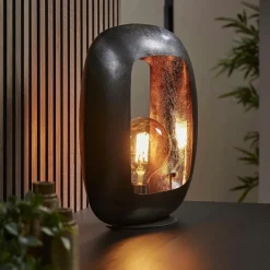 RALF Lampes À Poser·Lampe Style Industriel|Lampe noire avec cadre épais 44 cm