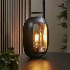 RALF Lampes À Poser·Lampe Style Industriel|Lampe noire avec cadre épais 44 cm