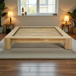 New Orléans Lits 2 Places|Lit 2 places Hévéa à lattes pour couchage 160x200 202x242x40cm NEW ORLEANS