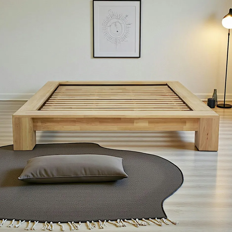 New Orléans Lits 2 Places|Lit 2 places Hévéa à lattes pour couchage 180x200 222x240x40cm NEW ORLEANS