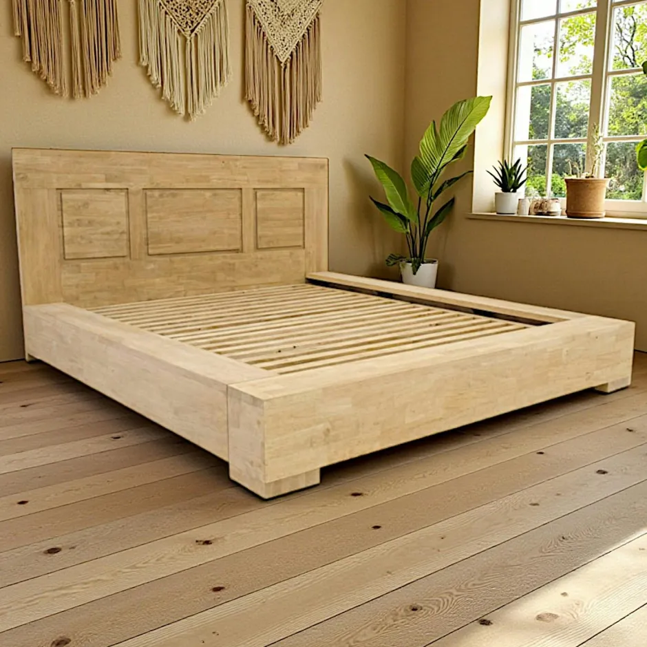 Olga Lits 2 Places|Lit 2 places Hévéa pour couchage 180x200 222x226x110cm