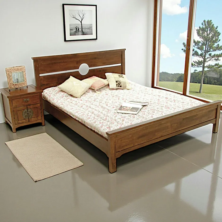 Maori Univers Déco·Globe-Trotter|Lits 2 Places|Lit 2 places Hévéa pour couchage 160x200 174x212,5x96cm