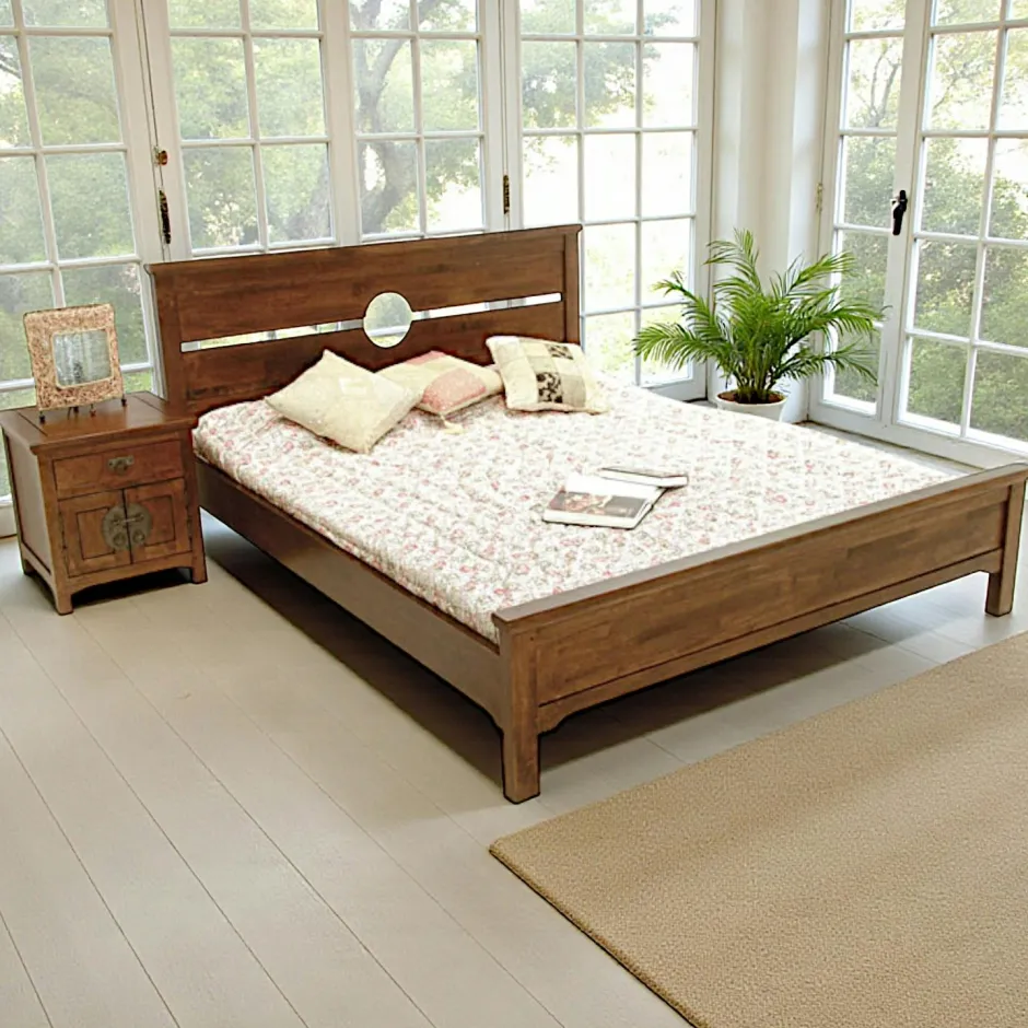 Maori Lits 2 Places|Lit 2 places Hévéa pour couchage 180x200 194x212,5x96cm