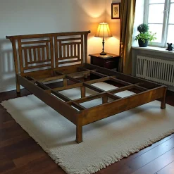 Maori Lits 2 Places|Lit 2 places Pagode Hévéa pour couchage 140x190 pieds évasés sans pied de lit 170x203x106cm