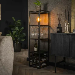 RALF Lampes À Poser·Lampe Style Industriel|Lampadaires|Meuble bar éclairé avec emplacement bouteilles et verres