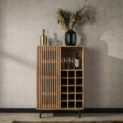 Melbourne Meubles De Salle À Manger·Meubles Bar|Buffets En Bois|Meuble bar en bois d'acacia motif baguette