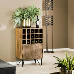 DELHI Meubles De Salle À Manger·Meubles Bar|Meuble bar en bois de manguier strié