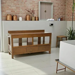 Olga Meubles De Salle De Bains·Rangement Salle De Bains|Meuble bas salle de bain 3 tiroirs hévéa 154cm