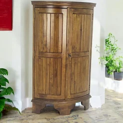 Tradition Bibliothèques En Bois|Bibliothèques En Bois|Meuble d'angle de rangement hévéa 70x53x125cm