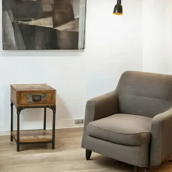 Loft / Loft Colors Chiffonnier Industriel|Meuble de Rangement à roulettes 9 tiroirs en Hévéa recyclé coloré et métal 76x35x83cm LOFT COLORS