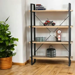 AUCKLAND Bibliothèques En Métal|Bibliothèques En Métal|Meuble étagère en bois recyclé