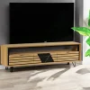 ESSEN Meubles Tv En Bois|Meuble TV 3 tiroirs chêne blanc décor graphique