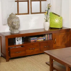 Lola Meubles Tv En Bois|Meuble TV 3 tiroirs 140cm