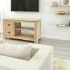 Helena Meubles Tv En Bois|Meuble TV 2 tiroirs hévéa 100x45x58cm