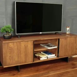 OKA Meubles Tv En Bois|Meuble TV bois 2 portes 150 cm