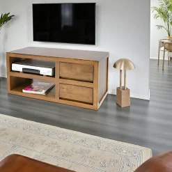 Olga Meubles Tv D'Angle|Meubles Tv En Bois|Meuble TV d'angle hévéa 76CM