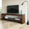 BOMA Meubles Tv En Bois|Meuble TV en bois brun et verre - 140 cm LHASA