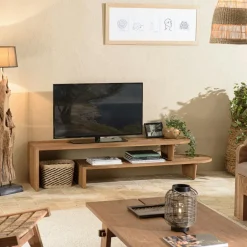 Swing Meubles Tv En Bois|Meuble TV extensible et modulable en teck recyclé