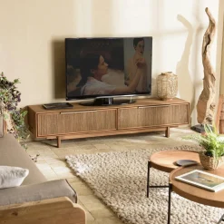 Swing Meubles Tv En Bois|Meuble TV extensible et modulable en teck recyclé 2 tiroirs